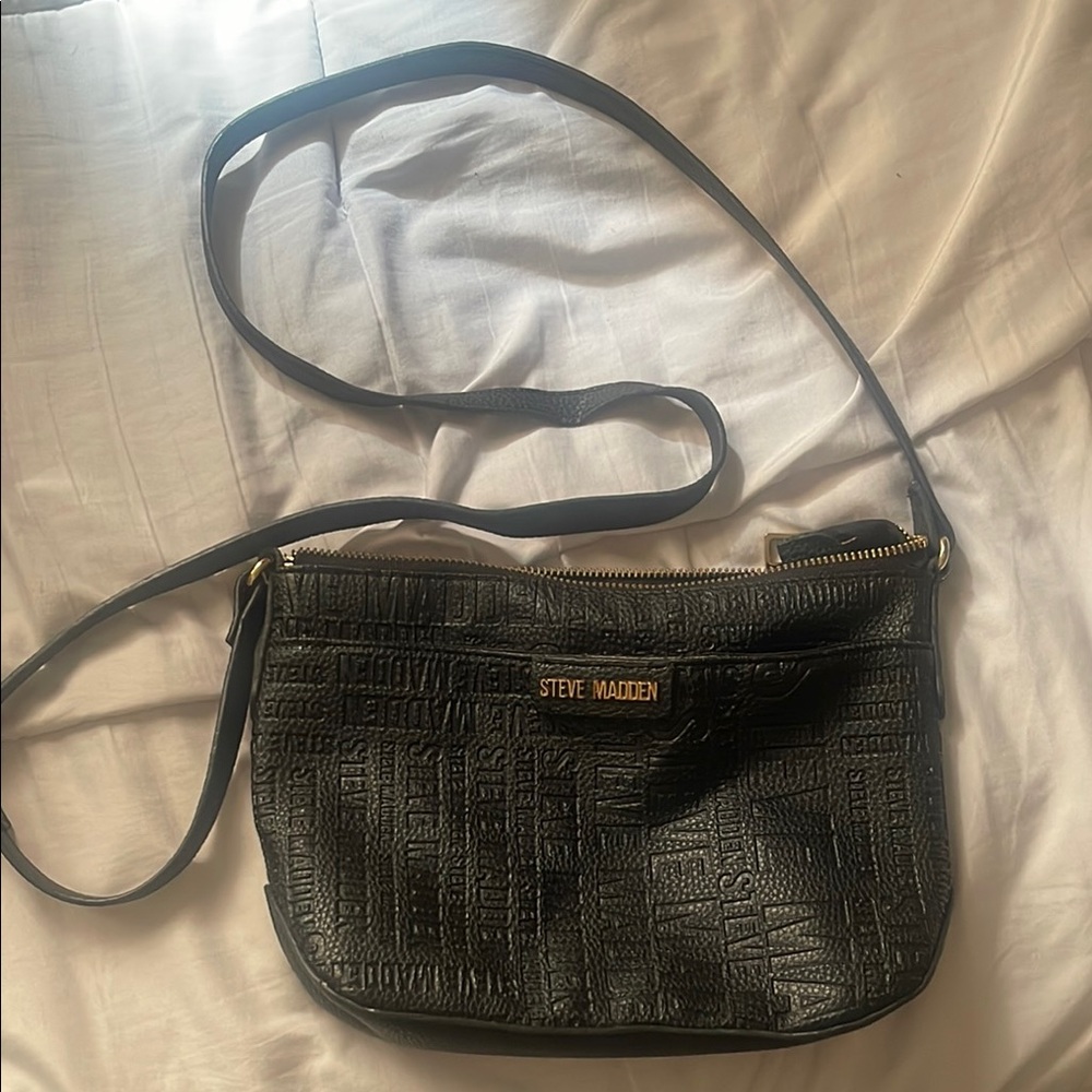 Steve Madden Black Quilted Crossbody Bag